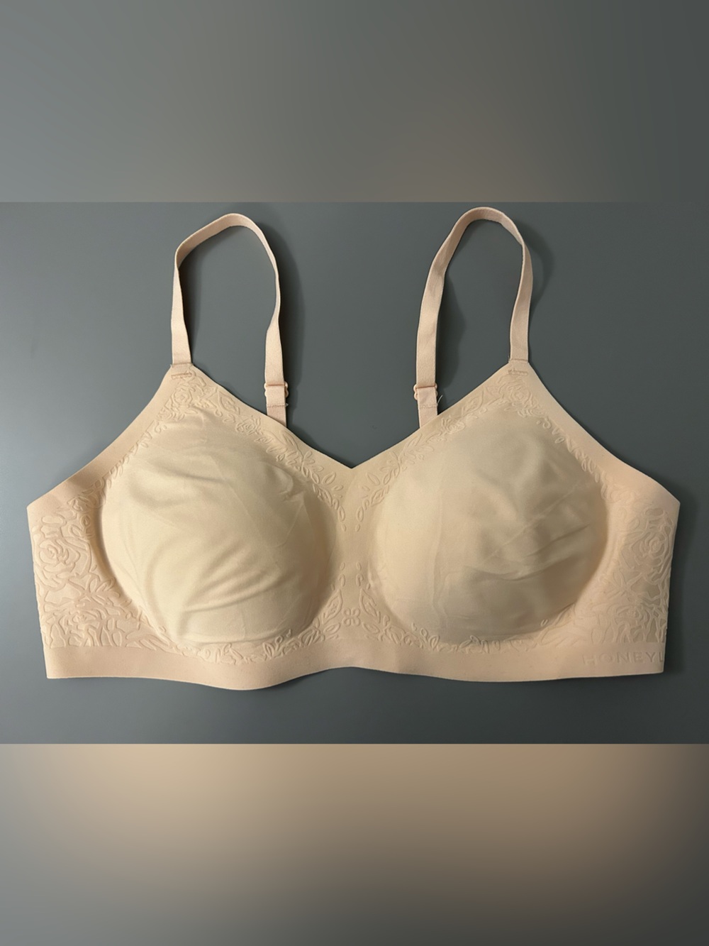 Honeylove Silhouette Rose Bra Nude Wireless Seamless Support Medium